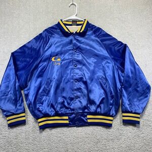 Aristo Jac by Hilton Satin Bomber Jacket XL  Georgia Waller Agency Chain Stitch